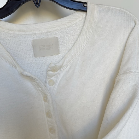 CITIZENS OF HUMANITY LOULOU FLEECE ROMPER One Piece CASSIA White Womens Small - Picture 10 of 16